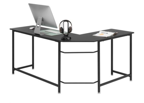 Schreibtisch Maletto in schwarz Laptoptisch fr Homeoffice und Bro 168 x 129 cm Eckschreibtisch