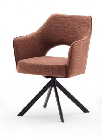 2 x Stuhl Tonala in rostbraun Velours-Optik 4-Fustuhl 180 drehbar Esszimmerstuhl 2er Set mit Taschenfederkern