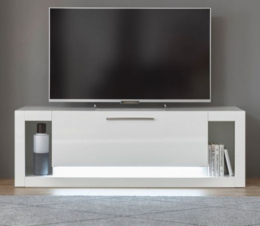 TV-Lowboard Ladis in wei Hochglanz TV Unterteil 150 x 49 cm