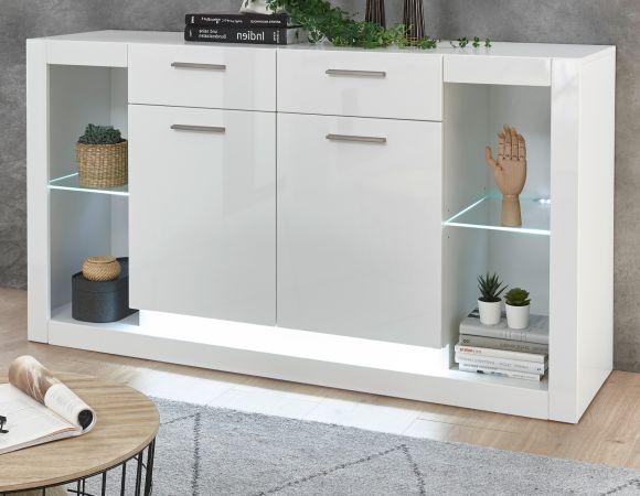 Sideboard Ladis in wei Hochglanz Kommode 150 x 83 cm