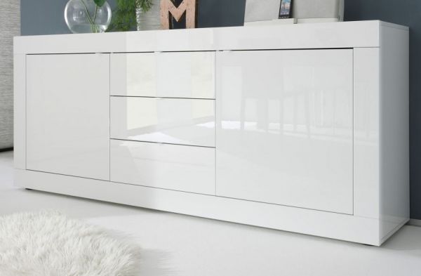 Sideboard Caserta16 in wei Hochglanz Lack Kommode 210 x 86 cm