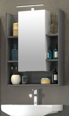 Badezimmer Spiegelschrank Daily in grau Sardegna und wei Badschrank 60 x 77 cm