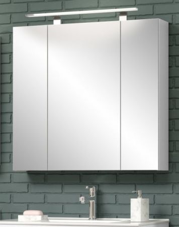Badezimmer Spiegelschrank Riva in wei Badschrank 3-trig 80 x 75 cm