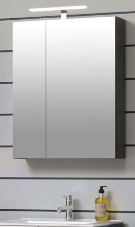Badezimmer Spiegelschrank Riva in Rauchsilber grau Badschrank 2-trig 60 x 75 cm