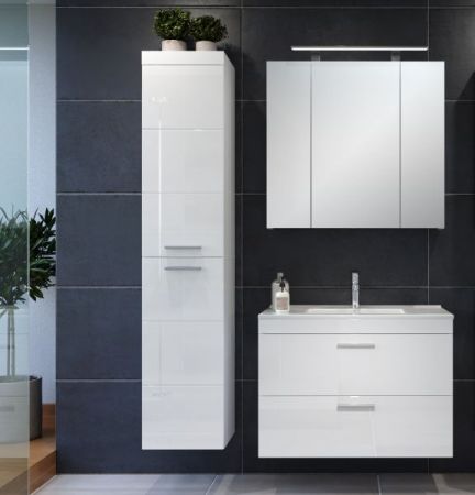 Badezimmer Hochschrank Devon in wei Hochglanz Badschrank hngend 35 x 170 cm