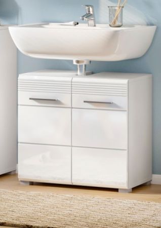 Waschbeckenunterschrank Linus in wei Hochglanz Badezimmer Unterschrank 60 x 56 cm