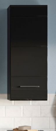 Badezimmer Hngeschrank Linus in schwarz Hochglanz Badschrank hngend 30 x 77 cm