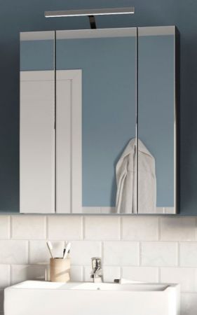 Badezimmer Spiegelschrank Linus in schwarz Badschrank 3-trig 60 x 70 cm