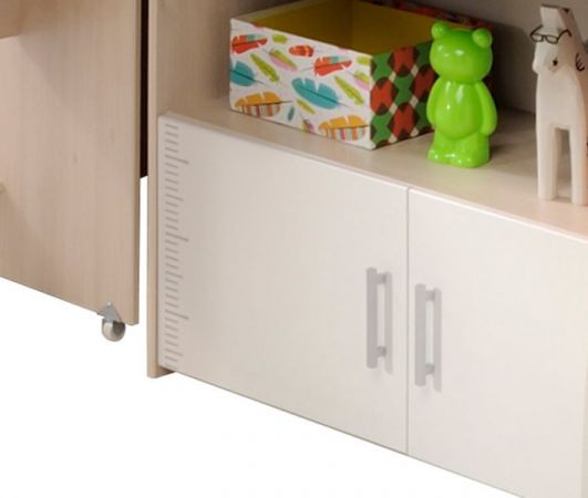 Parisot Hochbett Charly4 in Akazie und wei Kinder- und Jugendzimmer Bett mit Schreibtisch