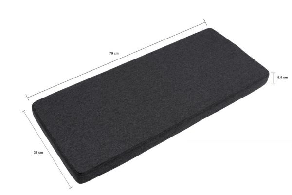 Garderobe Sitzbank Tomaso in Nox Eiche und Basalt grau Garderobenbank 90 x 51 cm