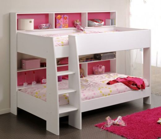 Parisot Etagenbett TamTam1 in wei mit blau oder pink Kinder und Jugendzimmer Hochbett 209 x 165 cm