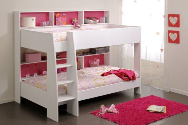 Parisot Etagenbett TamTam1 in wei mit blau oder pink Kinder und Jugendzimmer Hochbett 209 x 165 cm