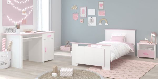 Parisot Kinder- und Jugendzimmer Set 3-teilig Biotiful15 in wei und rosa Mdchenzimmer