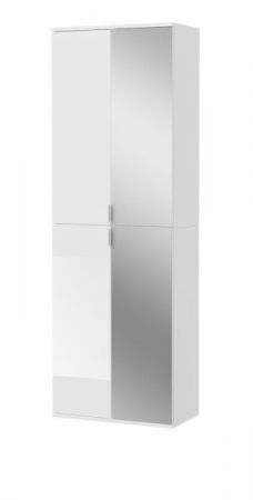 Schuhschrank - weiß - mit Spiegeltür - 50 cm breit