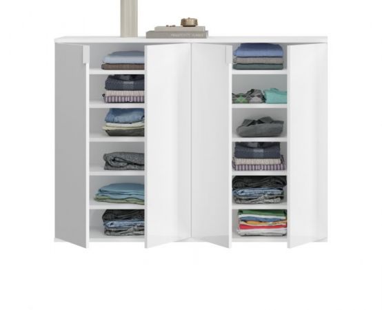 Kommode SystemX in wei Hochglanz Sideboard Mehrzweckschrank 122 x 99 cm