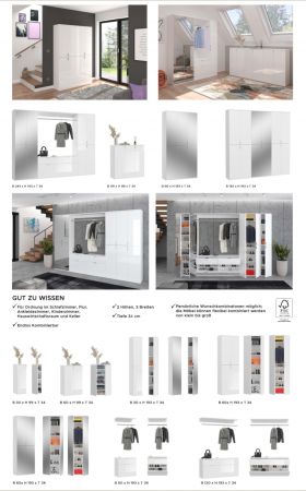 Kommode SystemX in wei Hochglanz Sideboard Mehrzweckschrank 122 x 99 cm