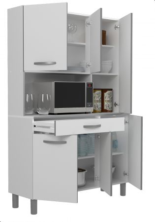 Parisot Kchenschrank Season22 in wei und grau Kche Buffet und Mehrzweckschrank 120 x 181 cm