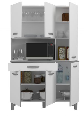 Parisot Kchenschrank Spring in wei und grau Kche Buffet 120 x 181 cm