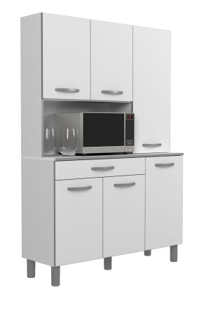Parisot Kchenschrank Spring in wei und grau Kche Buffet 120 x 181 cm