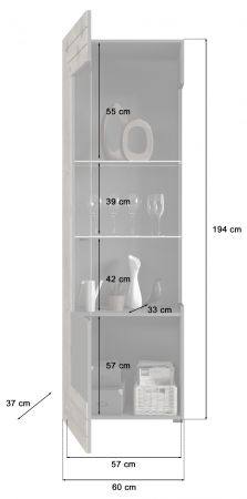 Wohnwand Freno in Nox Eiche und Basalt grau matt Wohnkombination 4-teilig mit LED Beleuchtung 350 x 194 cm