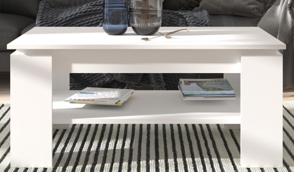 Couchtisch Selen in wei Beistelltisch mit Ablage 100 x 60 cm