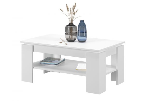 Couchtisch Selen in wei Beistelltisch mit Ablage 100 x 60 cm
