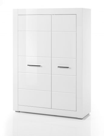 Highboard Carrara in wei Hochglanz Wohn- und Esszimmer Anrichte 100 x 142 cm