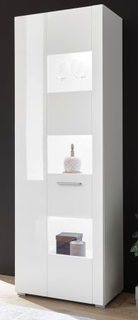 Vitrine Crucero in wei Hochglanz Wohn- und Esszimmer Vitrinenschrank 58 x 170 cm