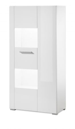 Vitrine Crucero in wei Hochglanz Wohn- und Esszimmer Vitrinenschrank 58 x 123 cm