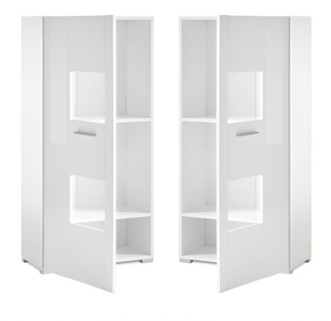 Vitrine Crucero in wei Hochglanz Wohn- und Esszimmer Vitrinenschrank 58 x 123 cm
