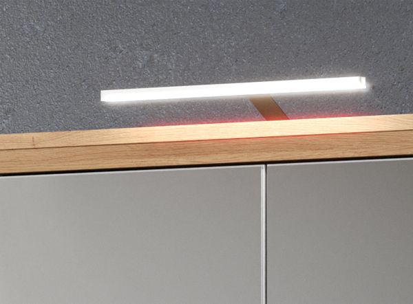 Badezimmer Spiegelschrank Landside in grau und Eiche Artisan Landhaus Badschrank 2-trig 78 x 73 cm