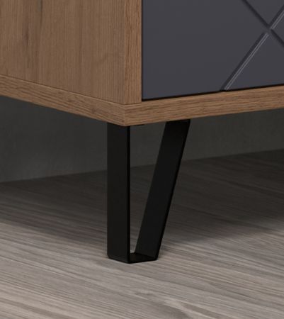 TV-Lowboard Montez in Graphite grau und Eiche Kraft Gold TV Unterteil 186 x 56 cm