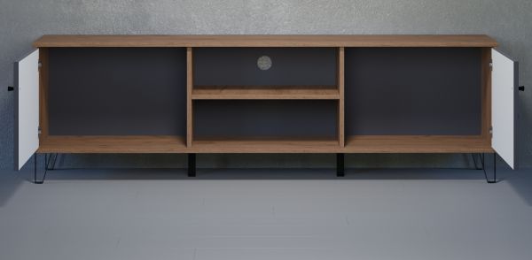 TV-Lowboard Montez in Graphite grau und Eiche Kraft Gold TV Unterteil 186 x 56 cm