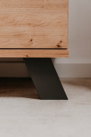 Sideboard Madem in Artisan Eiche und Anthrazit mit 3D-Lamellen Wohn- und Esszimmer Kommode 160 cm