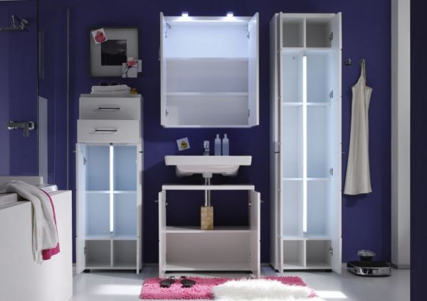 Badezimmer Spiegelschrank Nightlife wei tiefgezogen Badschrank 2-trig 65 x 80 cm