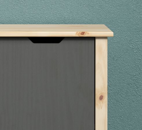 Sideboard Latera in Massivholz Kiefer grau lackiert Wohn- und Esszimmer Kommode 110 x 79 cm