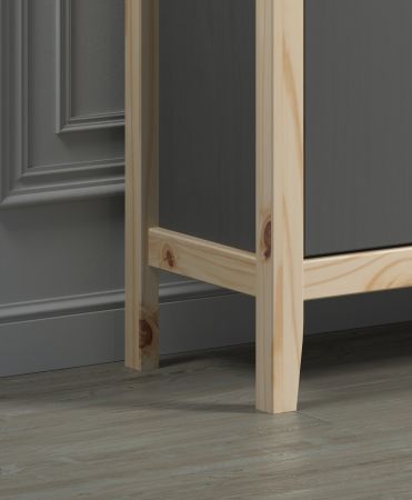 Sideboard Latera in Massivholz Kiefer grau lackiert Wohn- und Esszimmer Kommode 110 x 79 cm