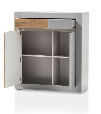 Kommode Tamaris in Platingrau matt und Zinneiche Wohn- und Esszimmer Highboard 100 x 113 cm