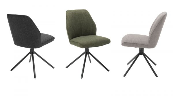 2 x Stuhl Pemba in anthrazit 180 drehbar Esszimmerstuhl 2er Set mit Komfortsitzhhe