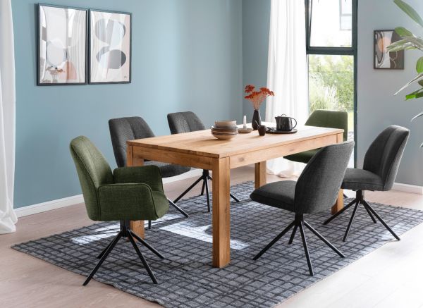 2 x Stuhl Pemba in anthrazit 180 drehbar Esszimmerstuhl 2er Set mit Komfortsitzhhe