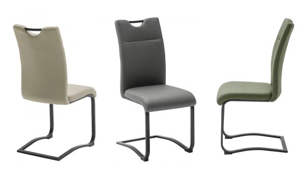 2 x Stuhl Zapara in anthrazit Mikrofaser Freischwinger Esszimmerstuhl 2er Set mit Komfortsitzhhe