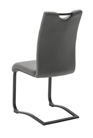 2 x Stuhl Zapara in anthrazit Mikrofaser Freischwinger Esszimmerstuhl 2er Set mit Komfortsitzhhe