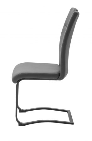 2 x Stuhl Zapara in anthrazit Mikrofaser Freischwinger Esszimmerstuhl 2er Set mit Komfortsitzhhe