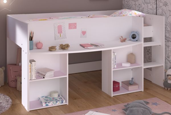 Parisot Kinder- und Jugendzimmer Pirouette12 in wei mit grau oder rosa Komplett-Set 3-teilig