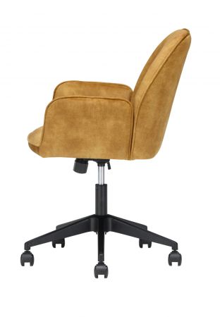 Brostuhl O-Ottawa in curry Velvet mit Armlehne Schreibtischstuhl fr Homeoffice und Bro