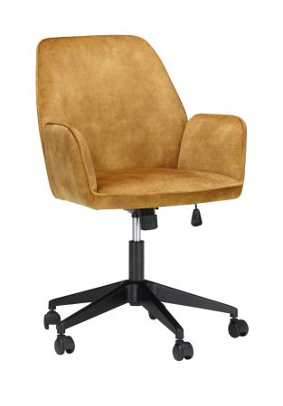 Brostuhl O-Ottawa in curry Velvet mit Armlehne Schreibtischstuhl fr Homeoffice und Bro