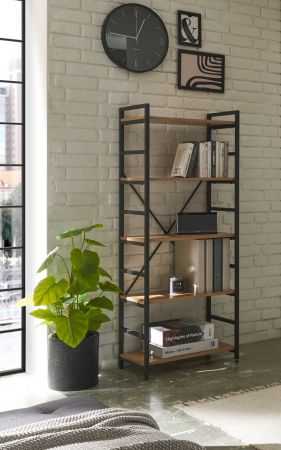 Regal Branca in schwarz und Wildeiche Standregal fr Homeoffice und Bro 60 x 151 cm