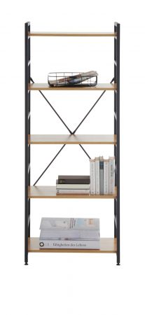 Regal Branca in schwarz und Wildeiche Standregal fr Homeoffice und Bro 60 x 151 cm