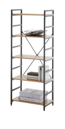 Regal Branca in schwarz und Wildeiche Standregal fr Homeoffice und Bro 60 x 151 cm