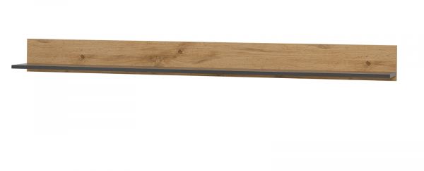 Broregal Center in Wotan Eiche und grau matt Wandregal fr Homeoffice und Bro 170 cm